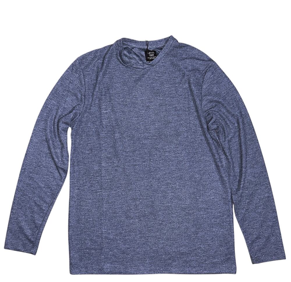 NWT Level Ten Long Sleeve Knit Navy Blue Shirt Small